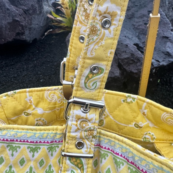 Americana by Sharif Yellow Quilted Tote Bag Paisley Print - Picture 7 of 12